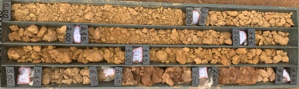 Caixas de amostras da campanha geotécnica para a Nexa Resources
